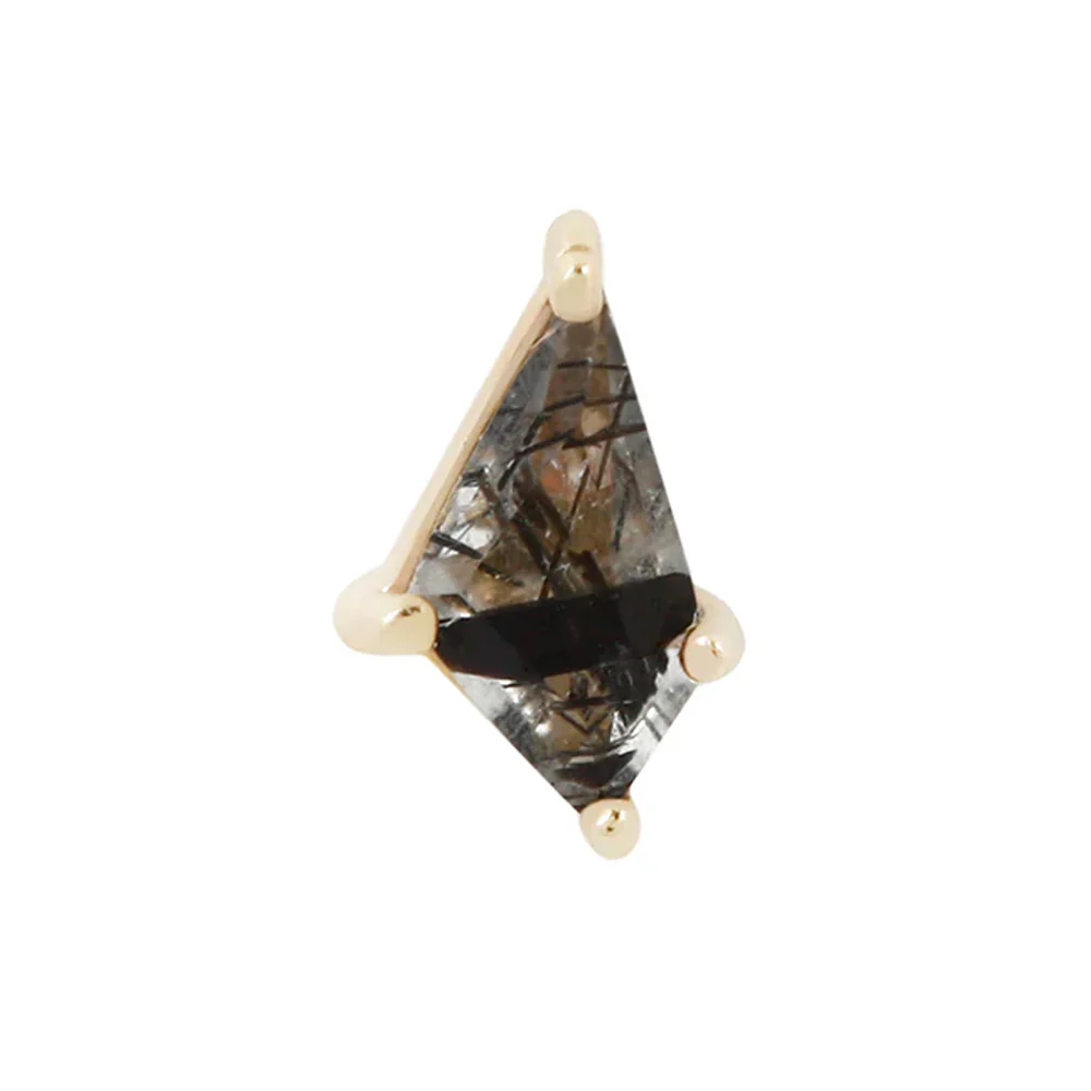 threadless: "Limelight" End in Gold with Tourmalated Quartz - Image 3