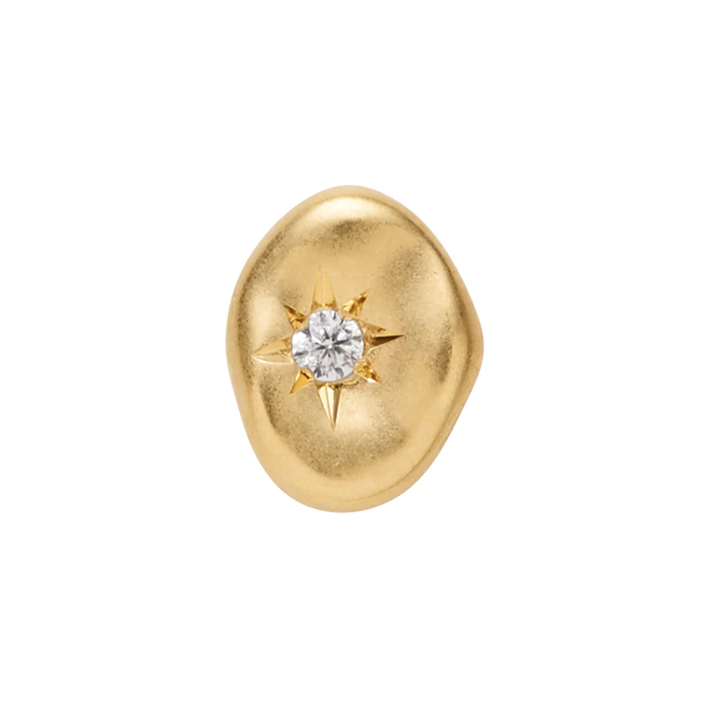 threadless: "Lover" End in Gold with CZ - Image 3