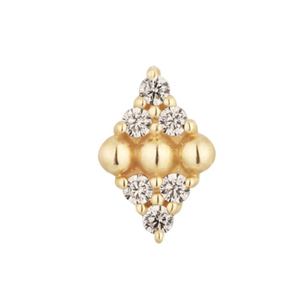 threadless: "Lustre" End in Gold with CZ's - Image 2