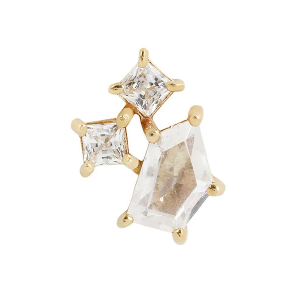 threadless: "Lyra" End in Gold with CZ's - Image 2