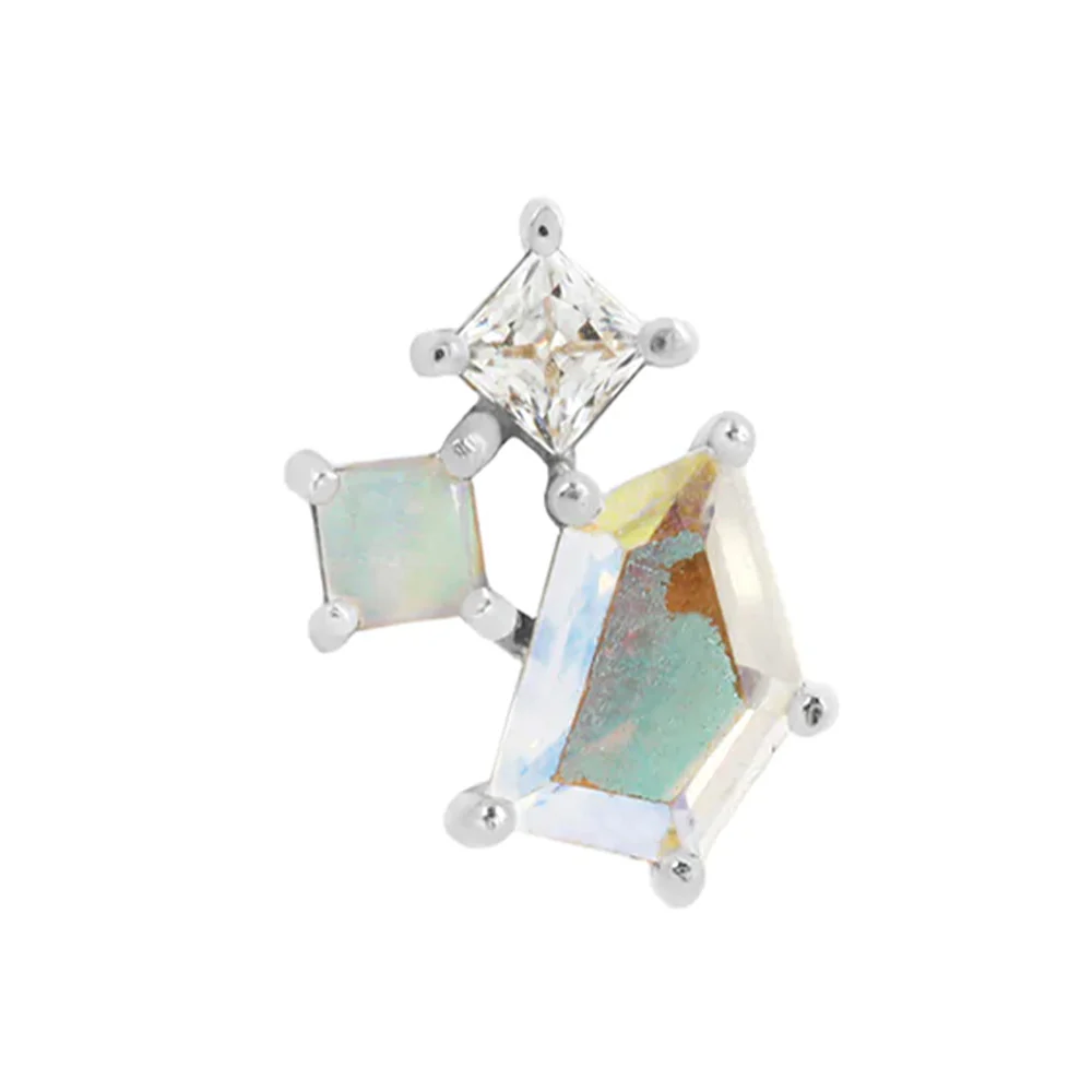 threadless: "Lyra" End in Gold with Mercury Mist Topaz, Opal, & CZ - Image 5