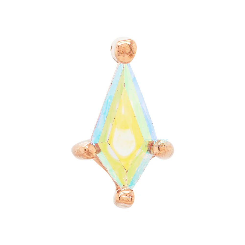 threadless: "Mini Soho" End in Gold with Mercury Mist Topaz - Image 4