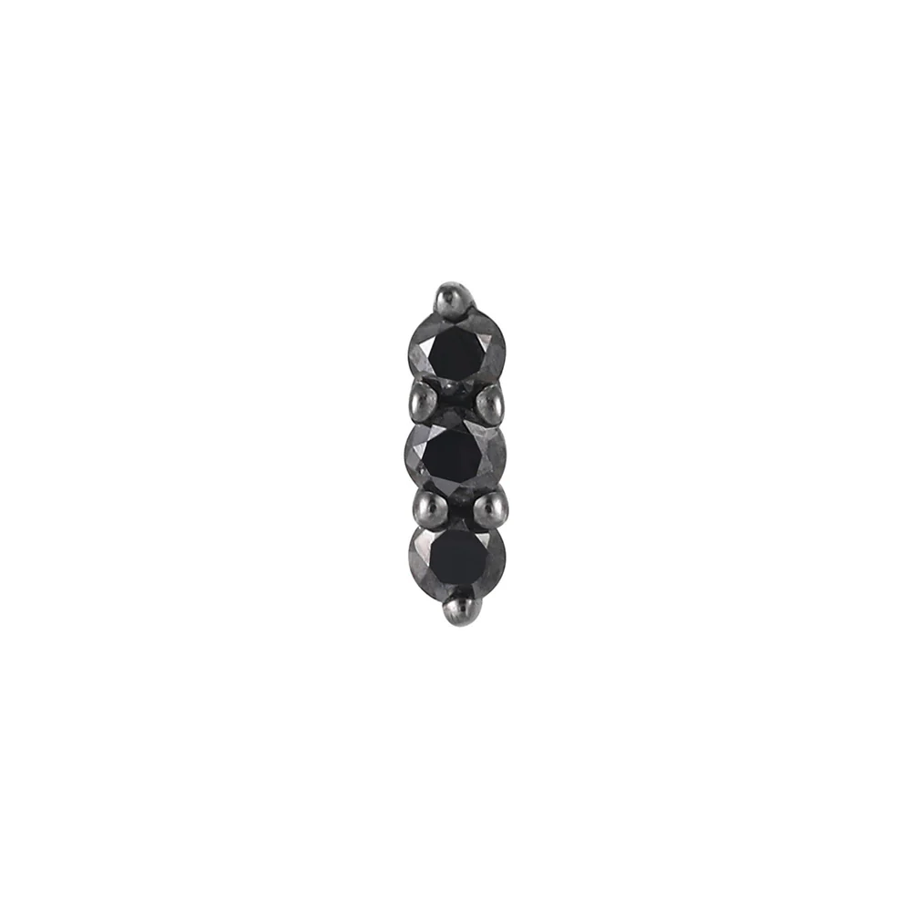 threadless: "Mishka" End in Black Rhodium - Gold with Black Diamonds - Image 3