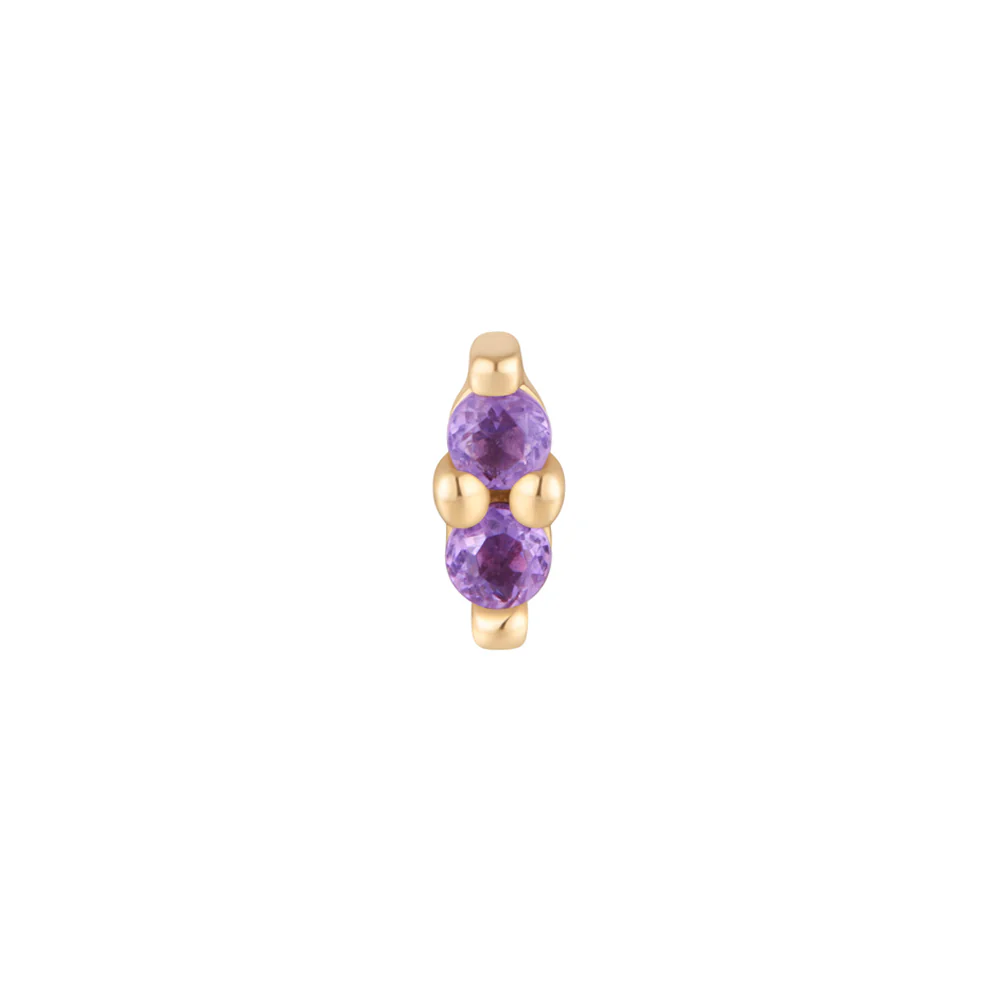 threadless: "Mishka" End in Gold with Amethyst - Image 2