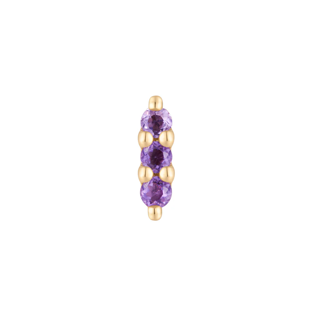 threadless: "Mishka" End in Gold with Amethyst - Image 5