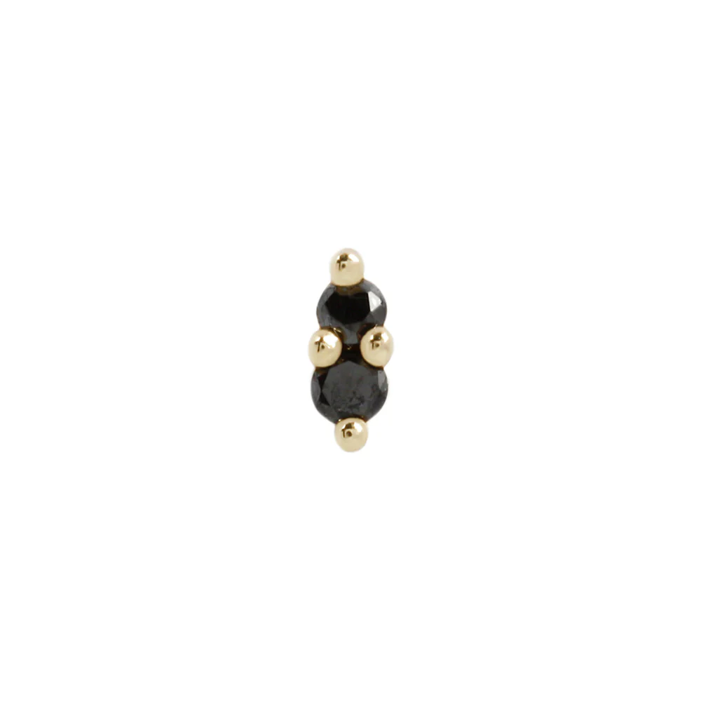 threadless: "Mishka" End in Gold with Black Diamond - Image 2