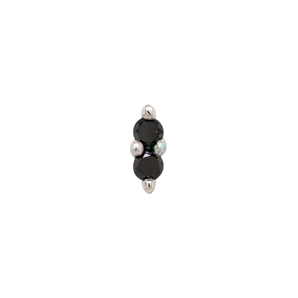 threadless: "Mishka" End in Gold with Black Diamond - Image 3