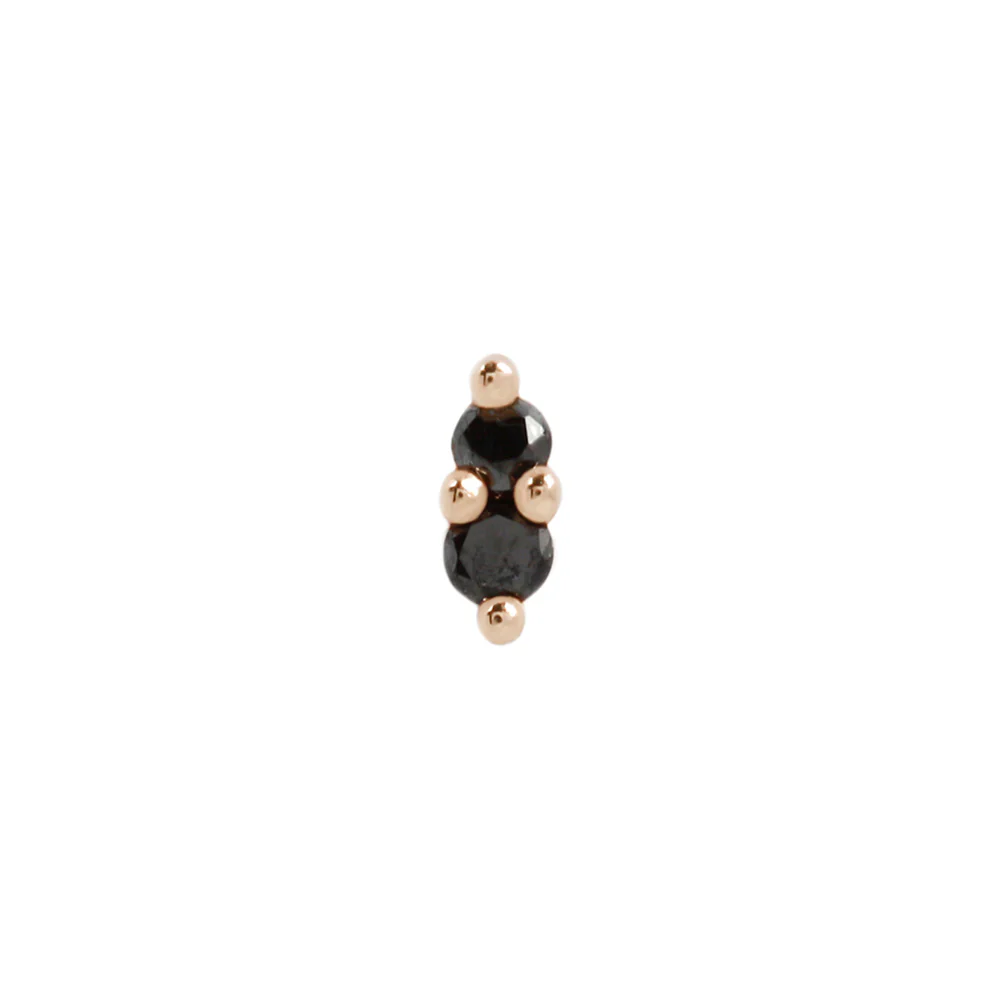 threadless: "Mishka" End in Gold with Black Diamond - Image 4