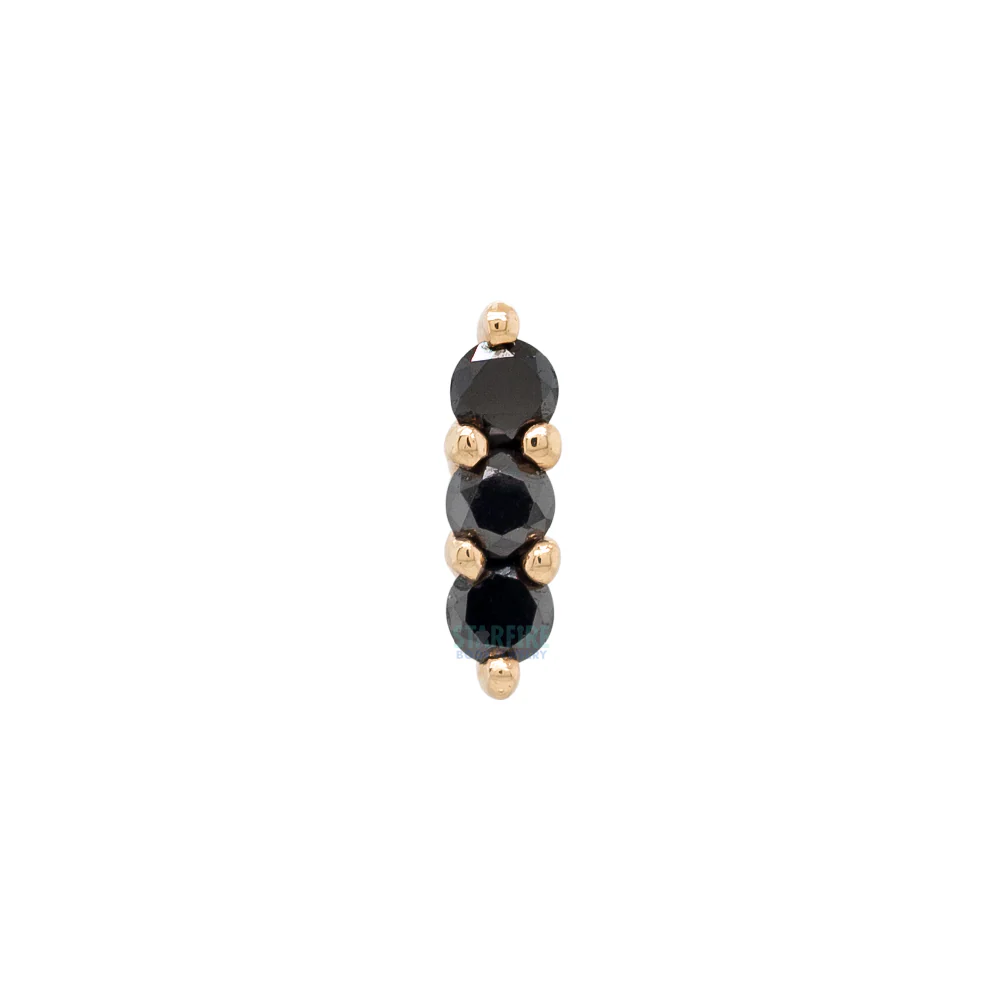 threadless: "Mishka" End in Gold with Black Diamond - Image 5
