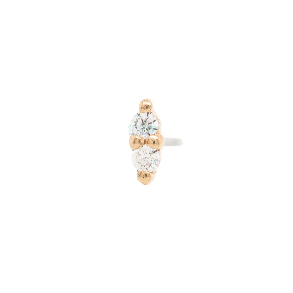 threadless: "Mishka" End in Gold with CZ's - Image 2