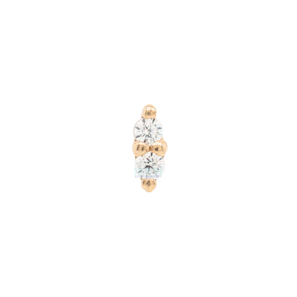 threadless: "Mishka" End in Gold with CZ's - Image 3