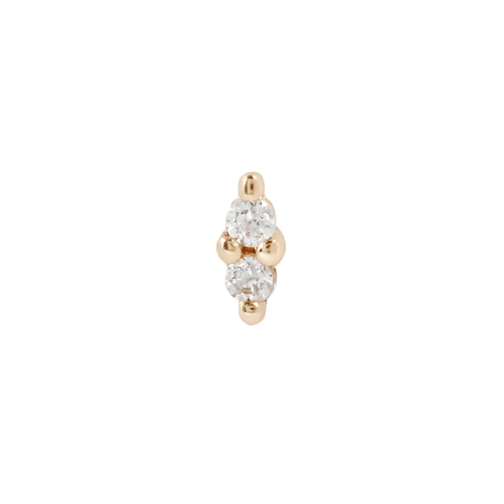 threadless: "Mishka" End in Gold with CZ's - Image 4