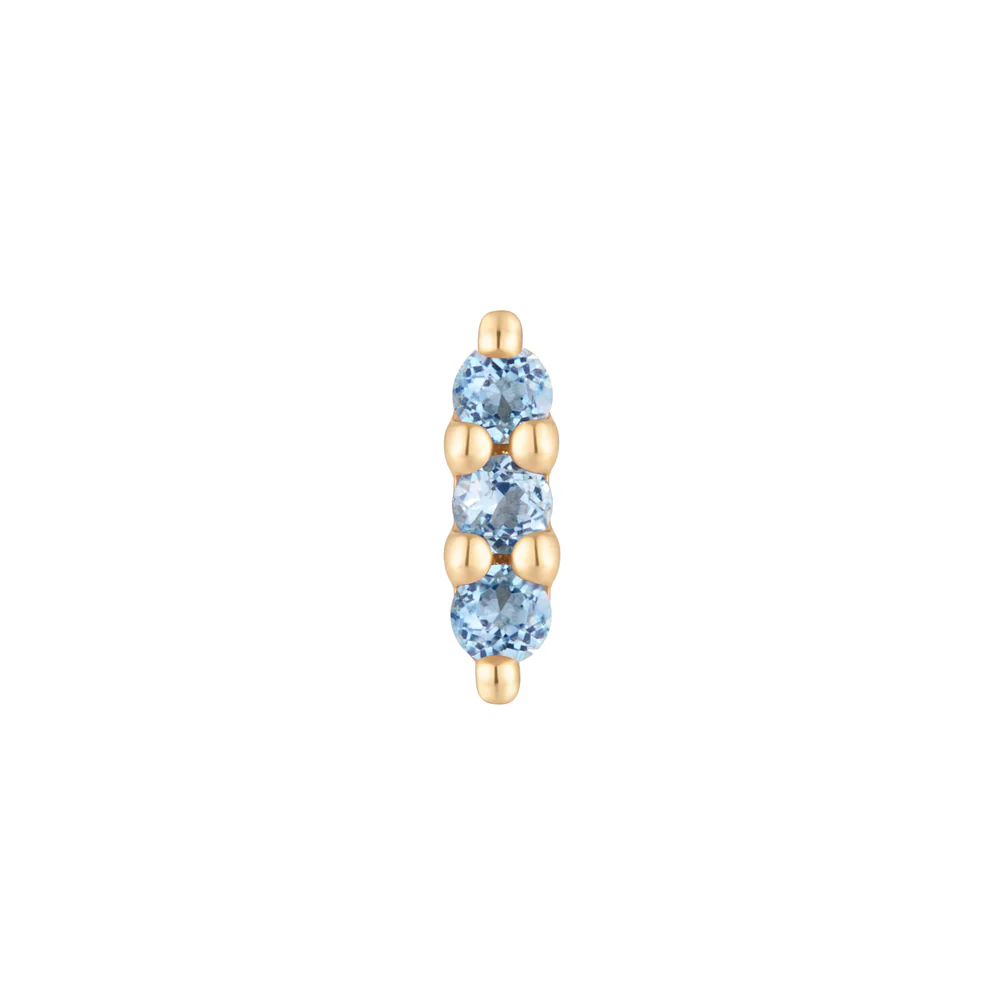 threadless: "Mishka" End in Gold with London Blue Topaz' - Image 5