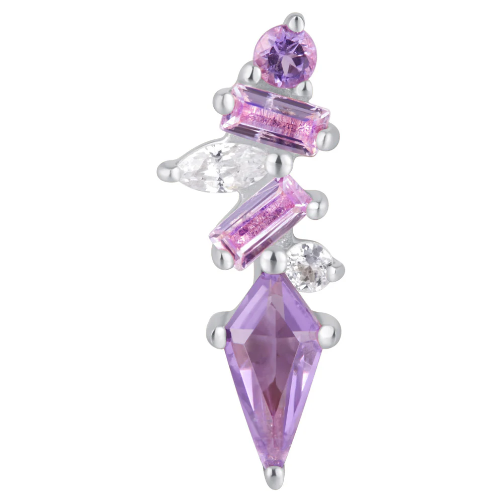 threadless: "Mixt" End in Gold with Amethyst, Pink Sapphire & White Topaz - Image 4