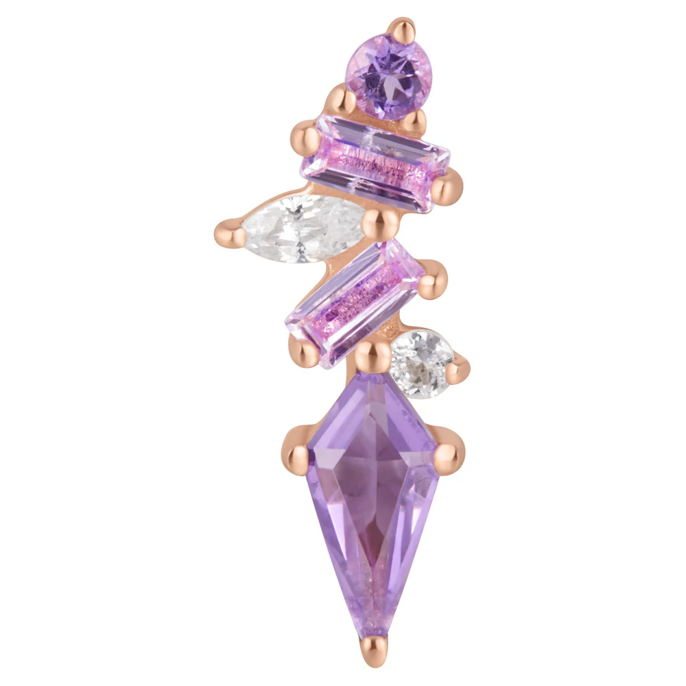 threadless: "Mixt" End in Gold with Amethyst, Pink Sapphire & White Topaz - Image 5
