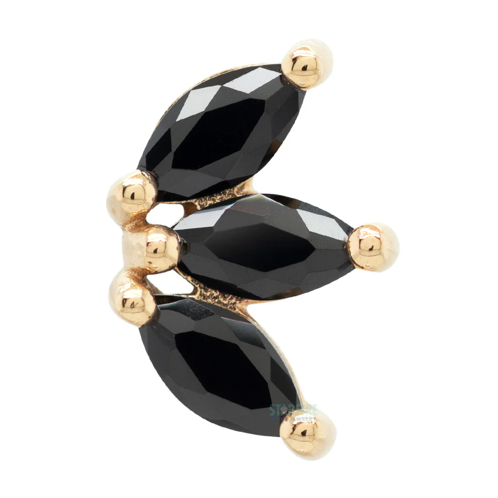 threadless: "Moet" End in Gold with Black Spinel - Image 3
