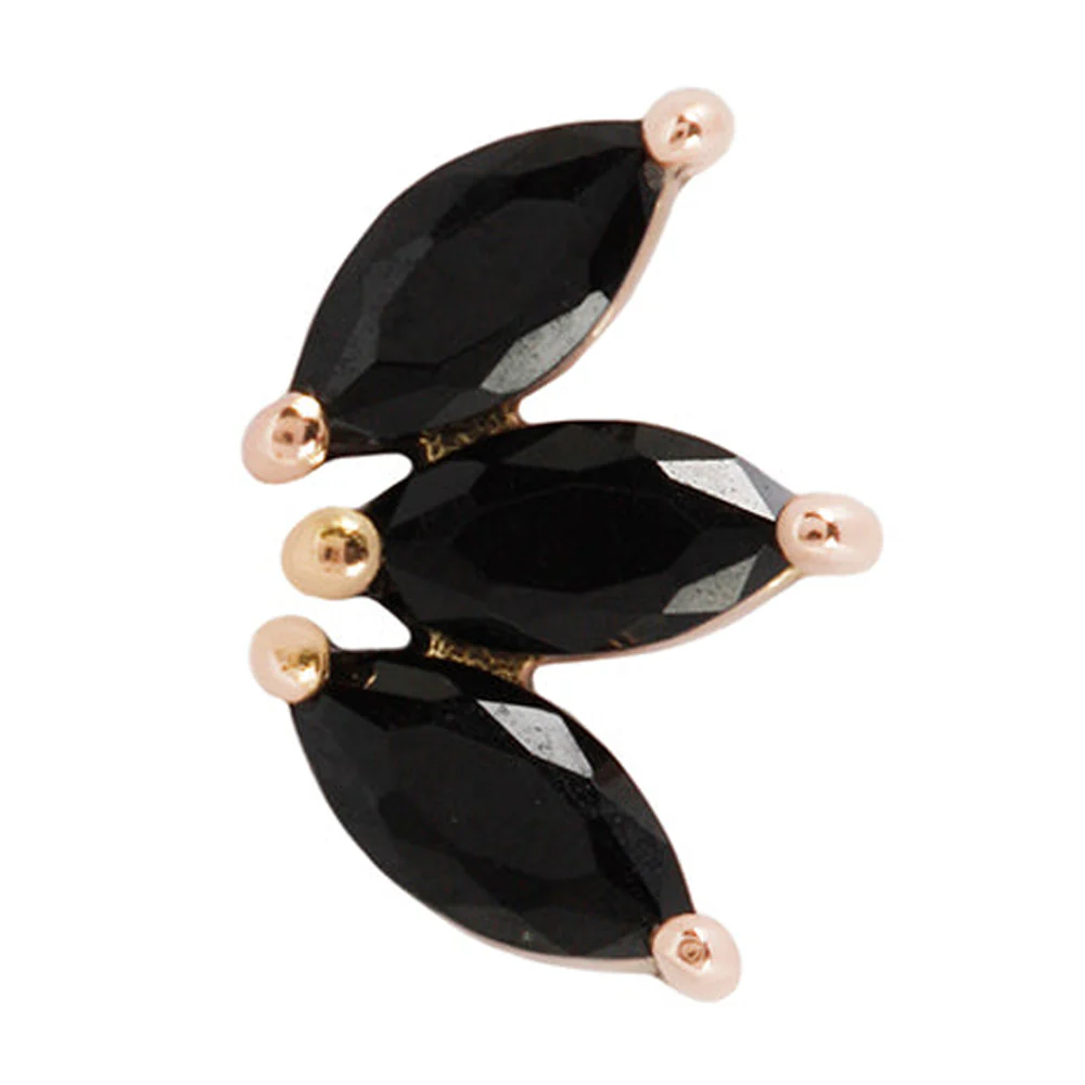threadless: "Moet" End in Gold with Black Spinel - Image 5