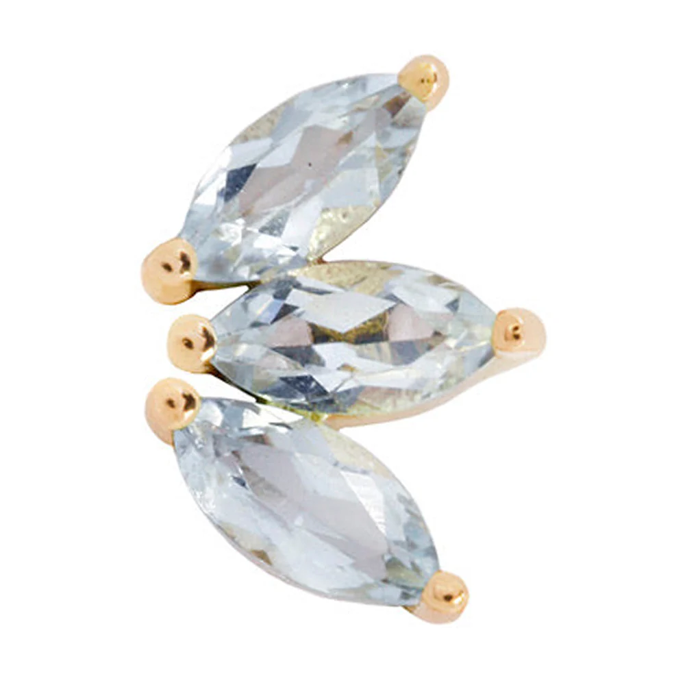threadless: "Moet" End in Gold with Sky Blue Topaz' - Image 2