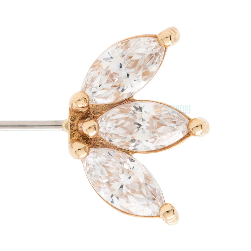threadless: "Moet" Forward Facing End in Gold with CZ's - Image 3