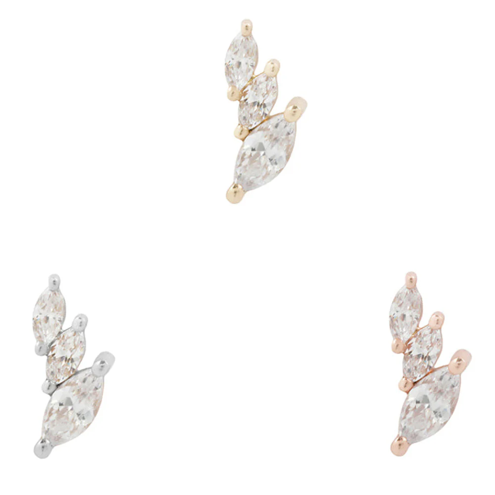 threadless: "Multiplicity" End in Gold with CZ's - Image 2