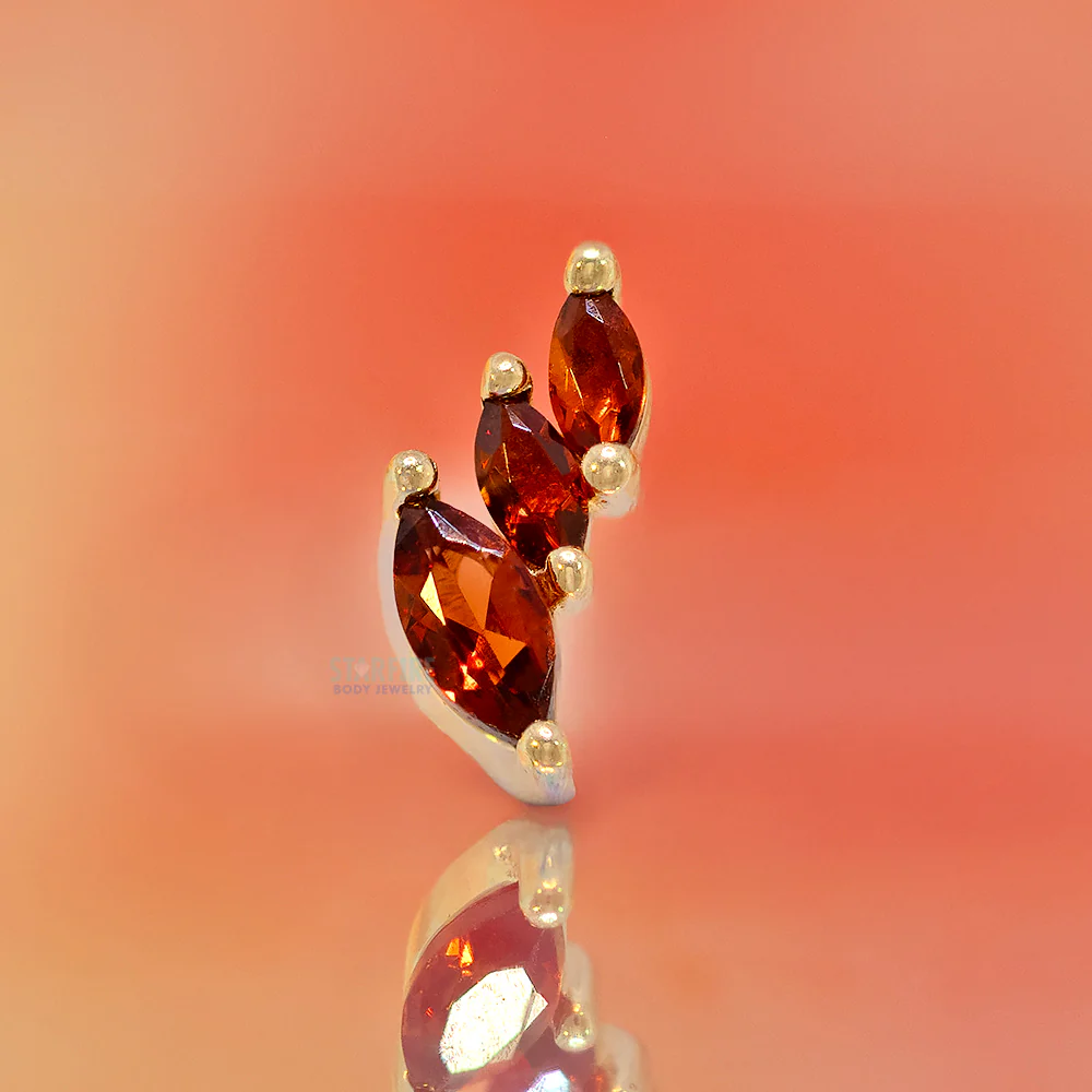 threadless: "Multiplicity" End in Gold with Garnet - Image 2