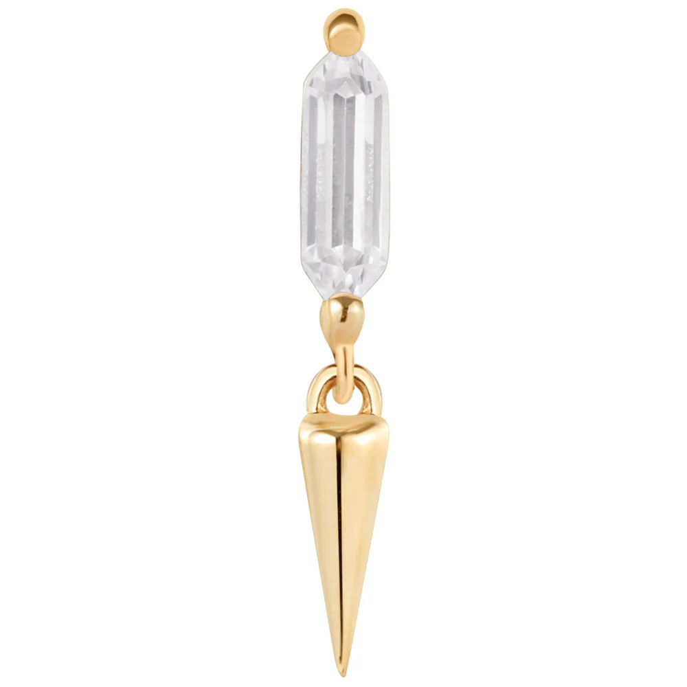 threadless: "Musea" End with Dangle in Gold with CZ - Image 2