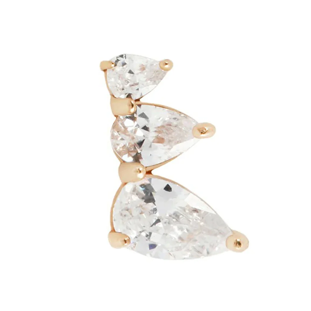 threadless: "Myriad" End in Gold with CZ's - Image 3
