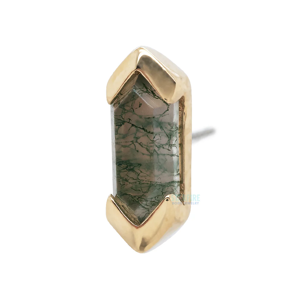 threadless: "Mystic" End in Gold with Moss Agate