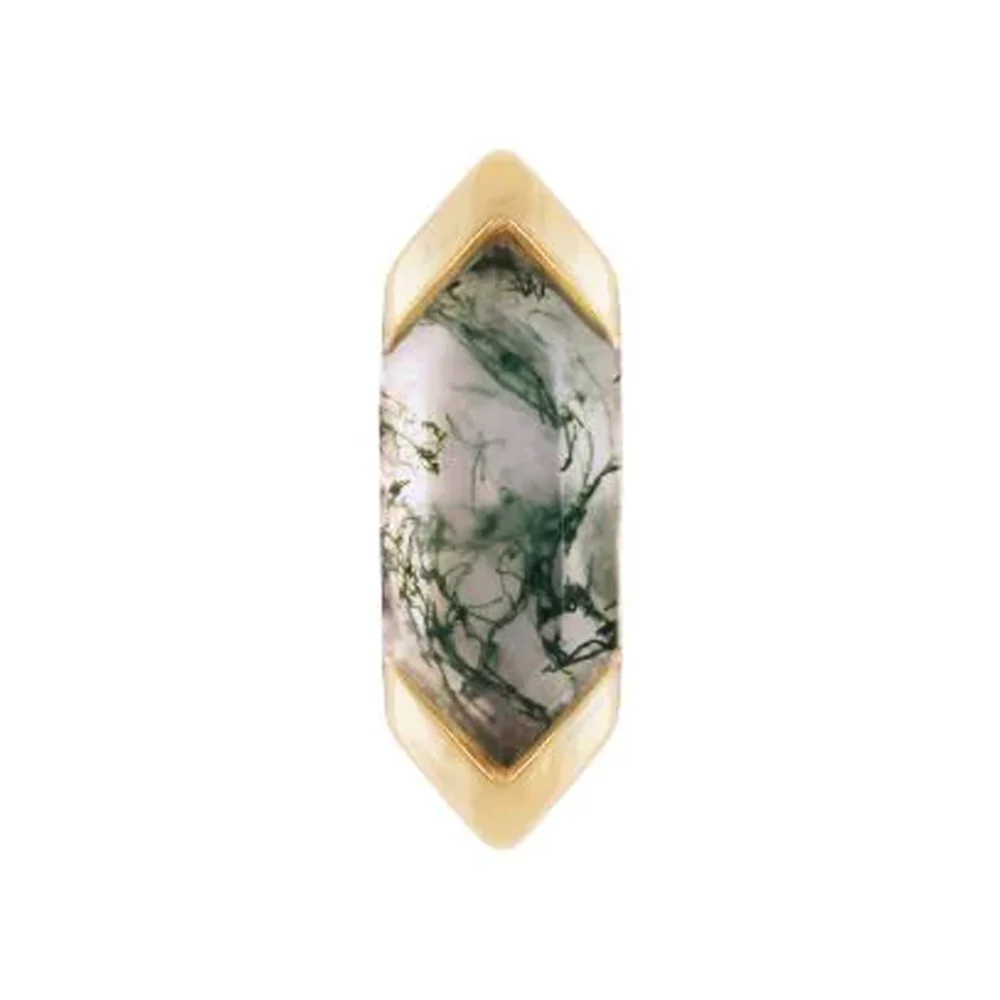 threadless: "Mystic" End in Gold with Moss Agate - Image 3