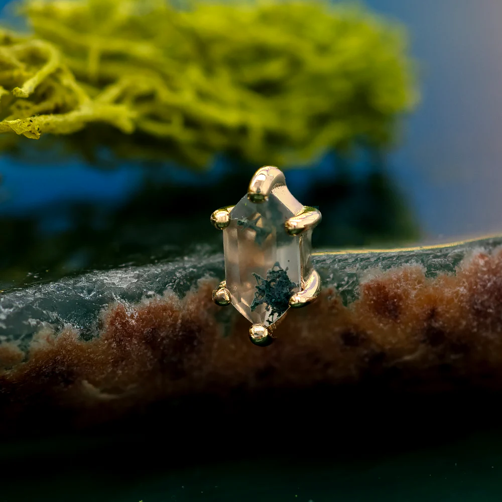 threadless: "Oh Hell Yes!" End in Gold with Moss Agate - Image 2