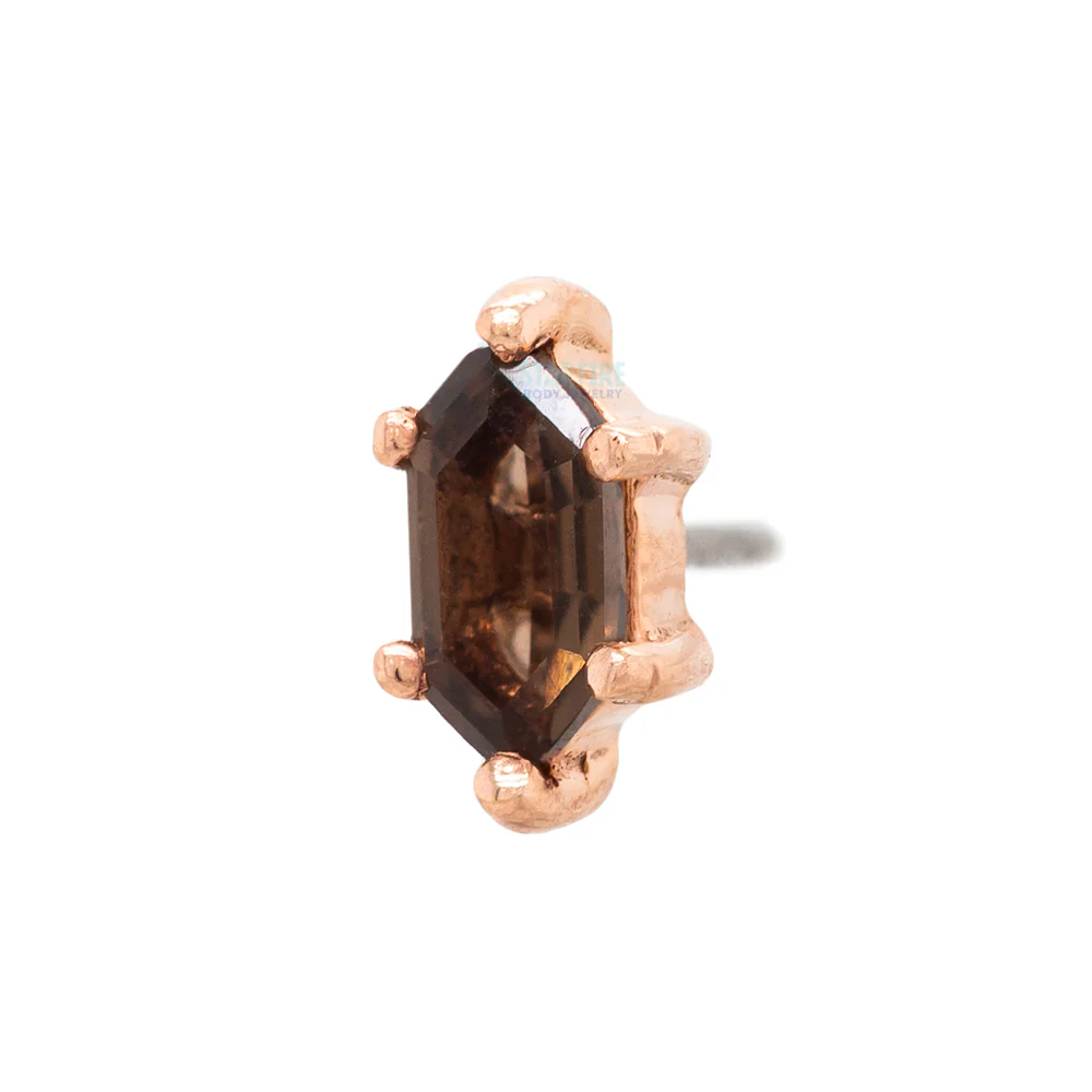 threadless: "Oh Hell Yes!" End in Gold with Smokey Quartz - Image 2