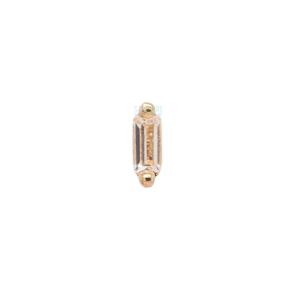threadless: "Paris" End in Gold with White Topaz