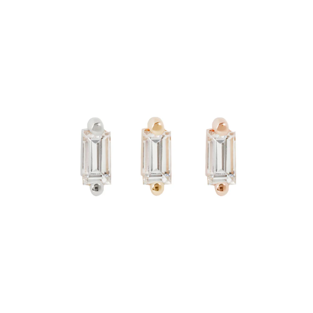 threadless: "Paris" End in Gold with White Topaz - Image 2