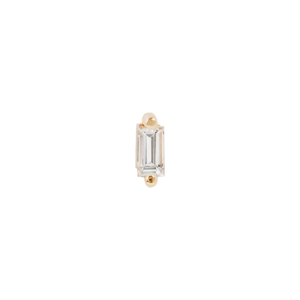threadless: "Paris" End in Gold with White Topaz - Image 3