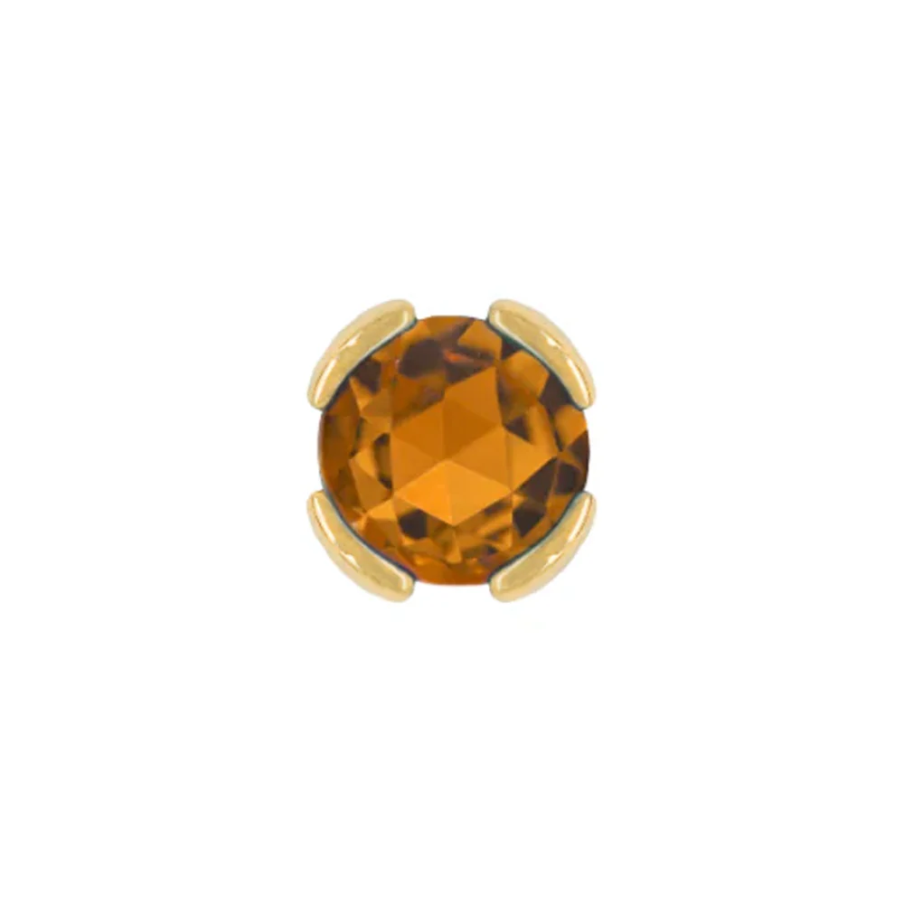 threadless: "Peekaboo" End in Gold with Rose Cut Citrine - Image 2