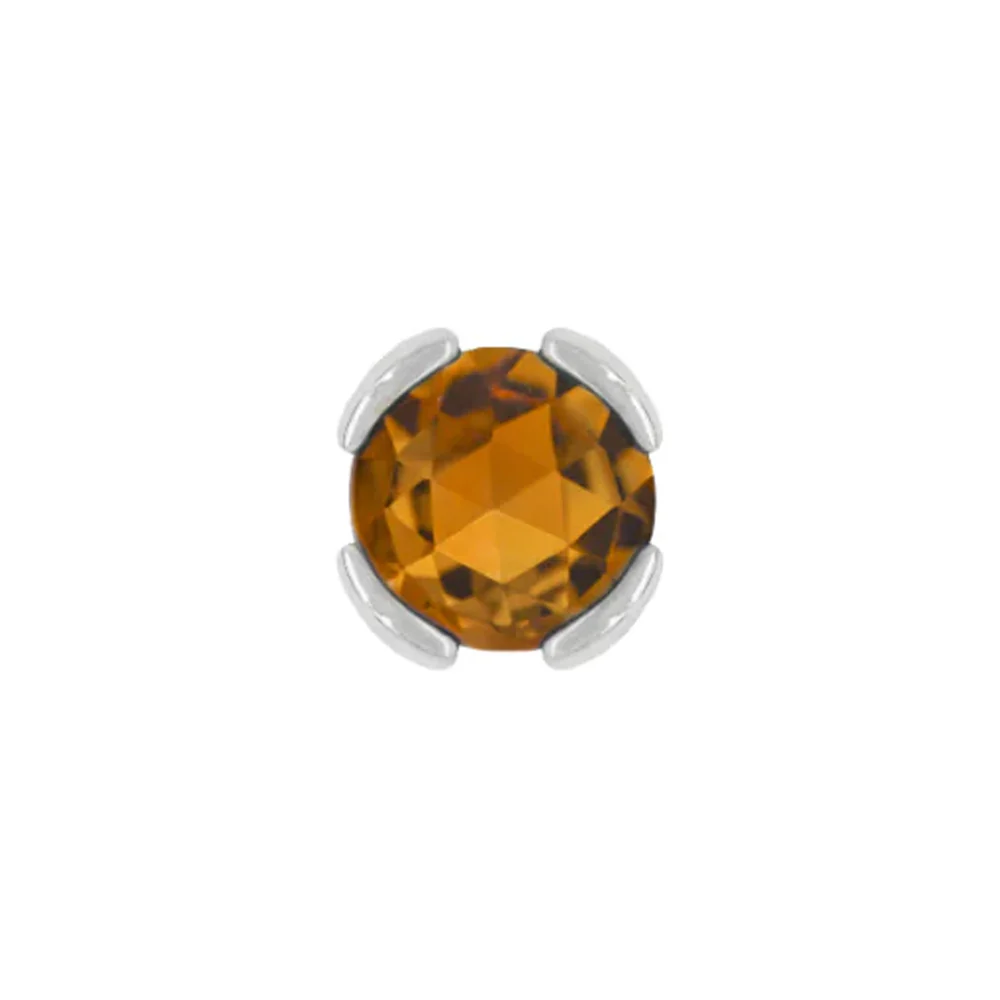 threadless: "Peekaboo" End in Gold with Rose Cut Citrine - Image 3