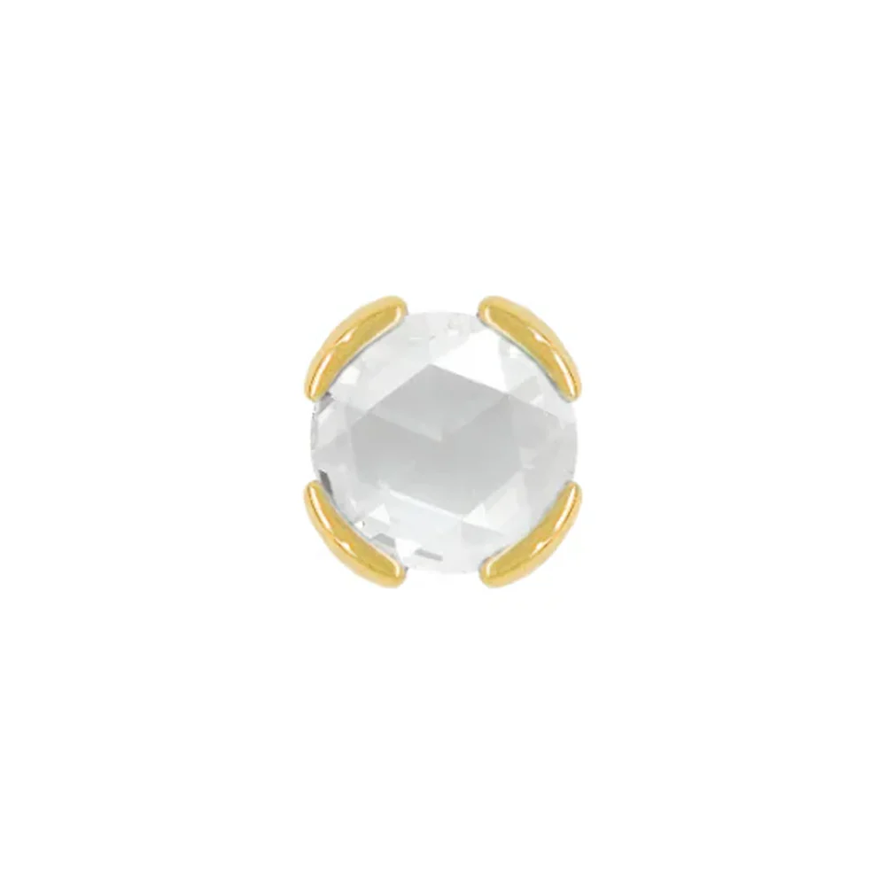 threadless: "Peekaboo" End in Gold with Rose Cut CZ - Image 2