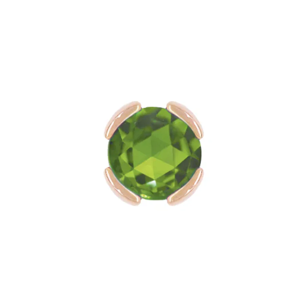 threadless: "Peekaboo" End in Gold with Rose Cut Green Tourmaline - Image 3