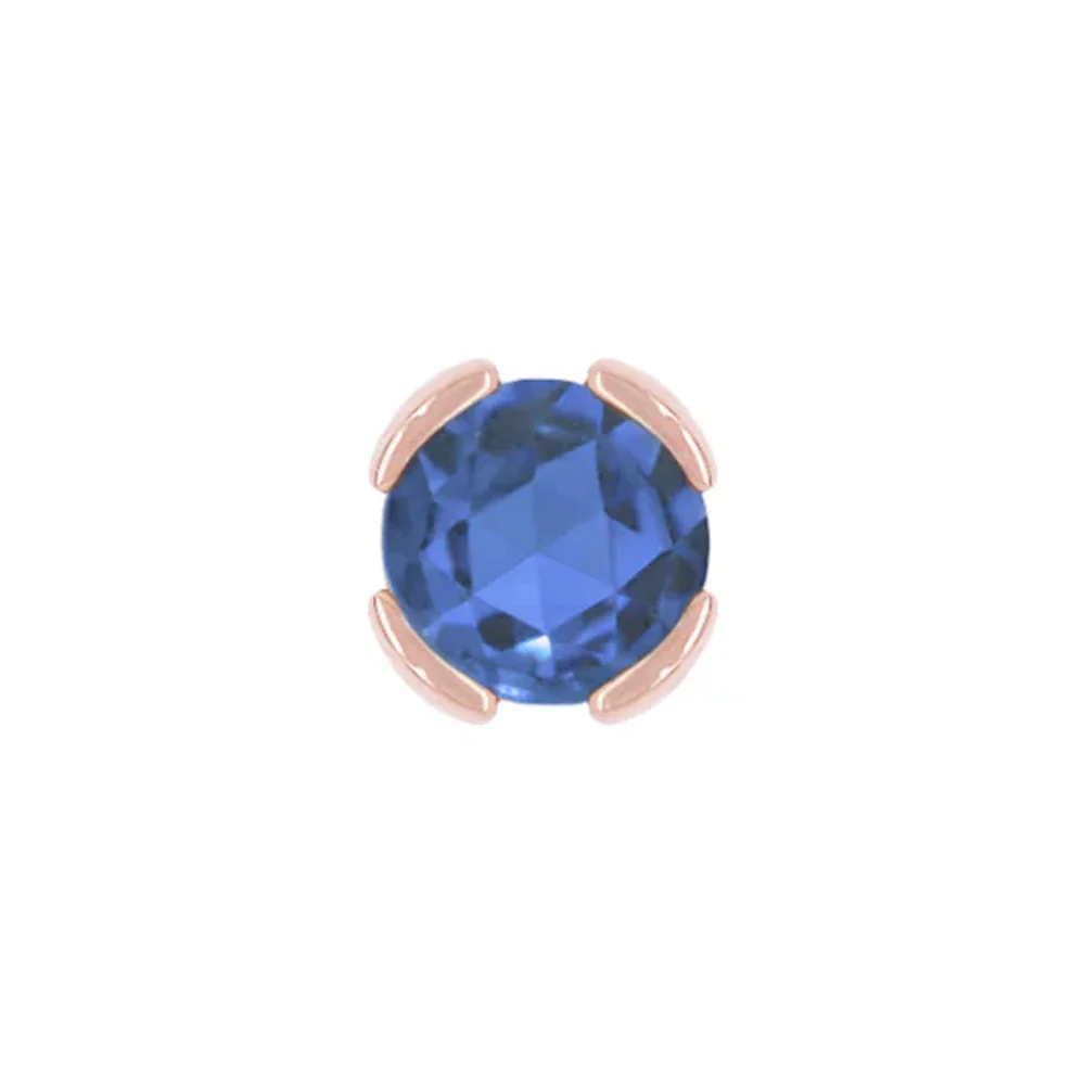 threadless: "Peekaboo" End in Gold with Rose Cut London Blue Topaz - Image 4