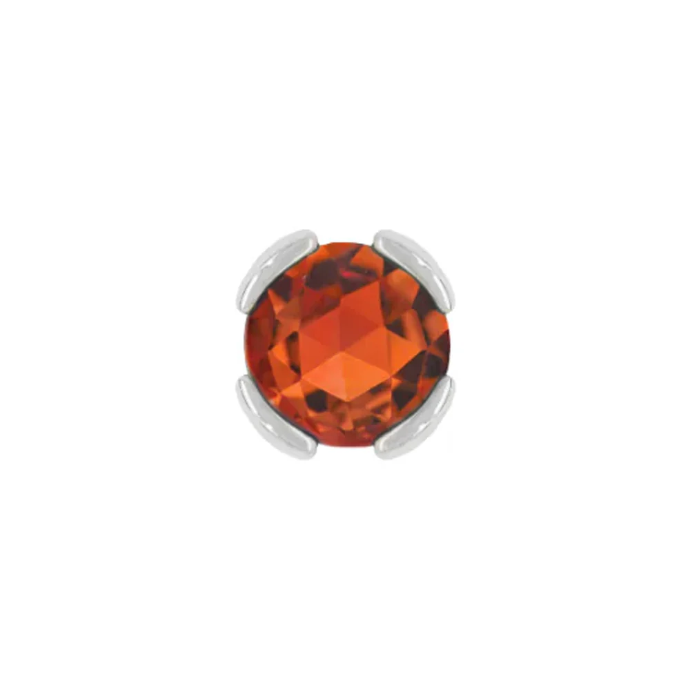 threadless: "Peekaboo" End in Gold with Rose Cut Orange Garnet - Image 3