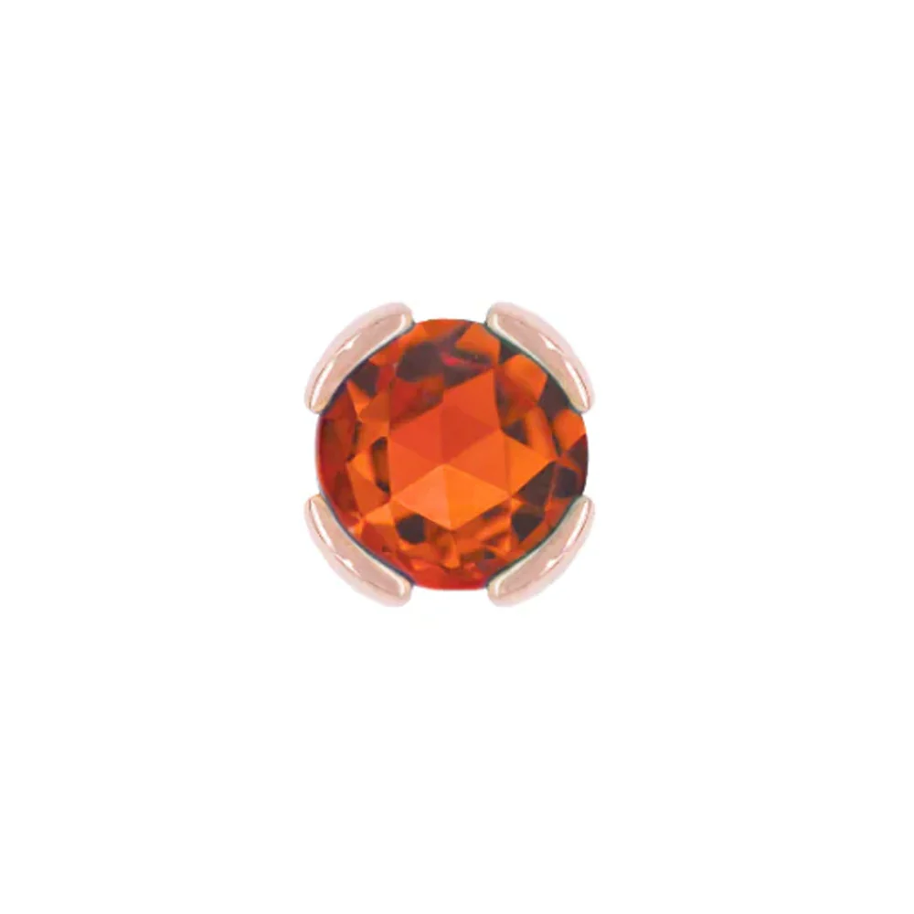 threadless: "Peekaboo" End in Gold with Rose Cut Orange Garnet - Image 4
