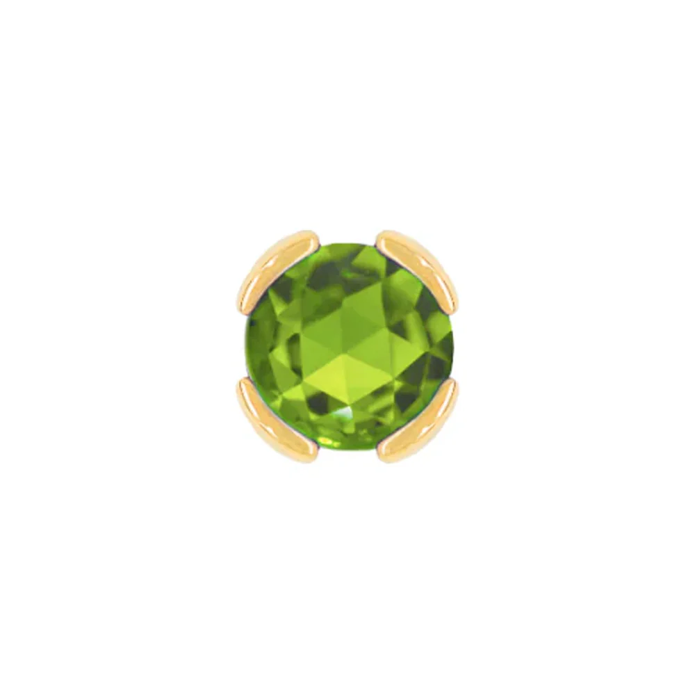 threadless: "Peekaboo" End in Gold with Rose Cut Peridot
