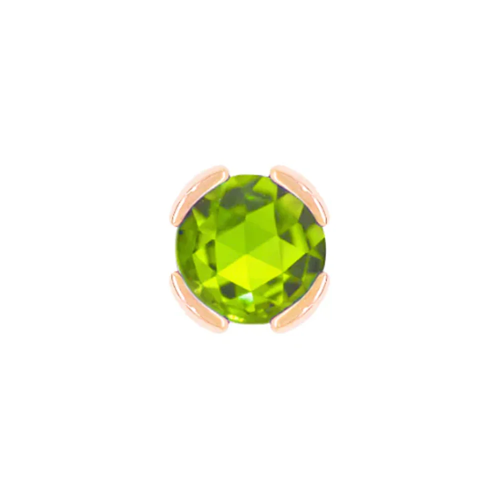 threadless: "Peekaboo" End in Gold with Rose Cut Peridot - Image 3
