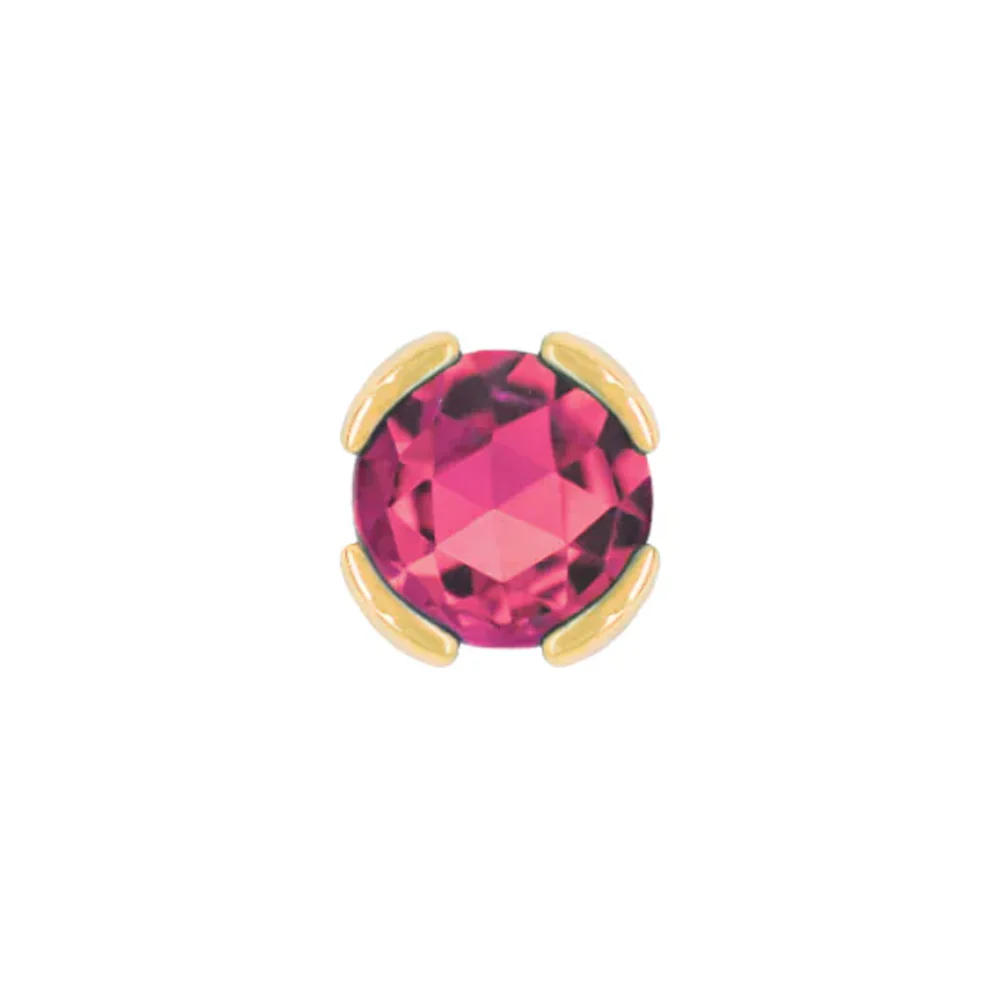 threadless: "Peekaboo" End in Gold with Rose Cut Pink Tourmaline - Image 3