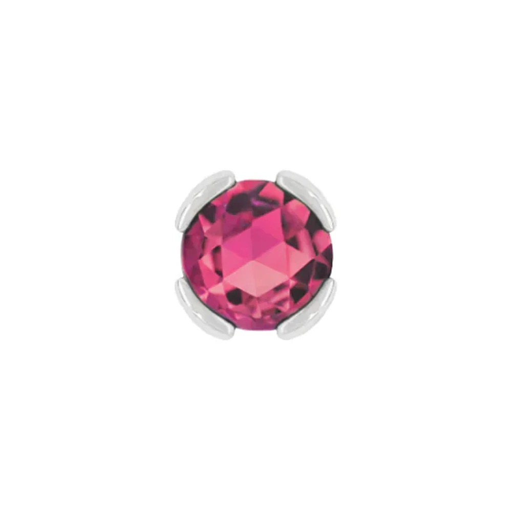 threadless: "Peekaboo" End in Gold with Rose Cut Pink Tourmaline - Image 4