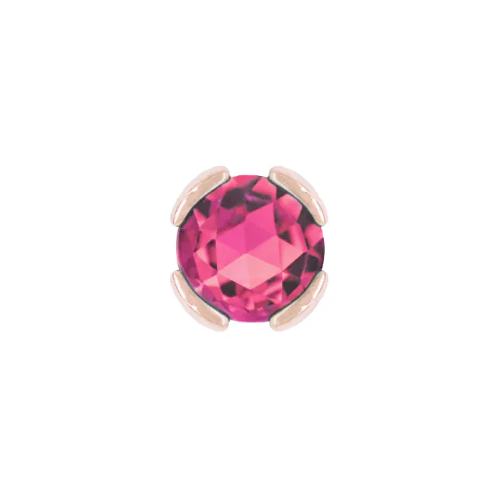 threadless: "Peekaboo" End in Gold with Rose Cut Pink Tourmaline - Image 5