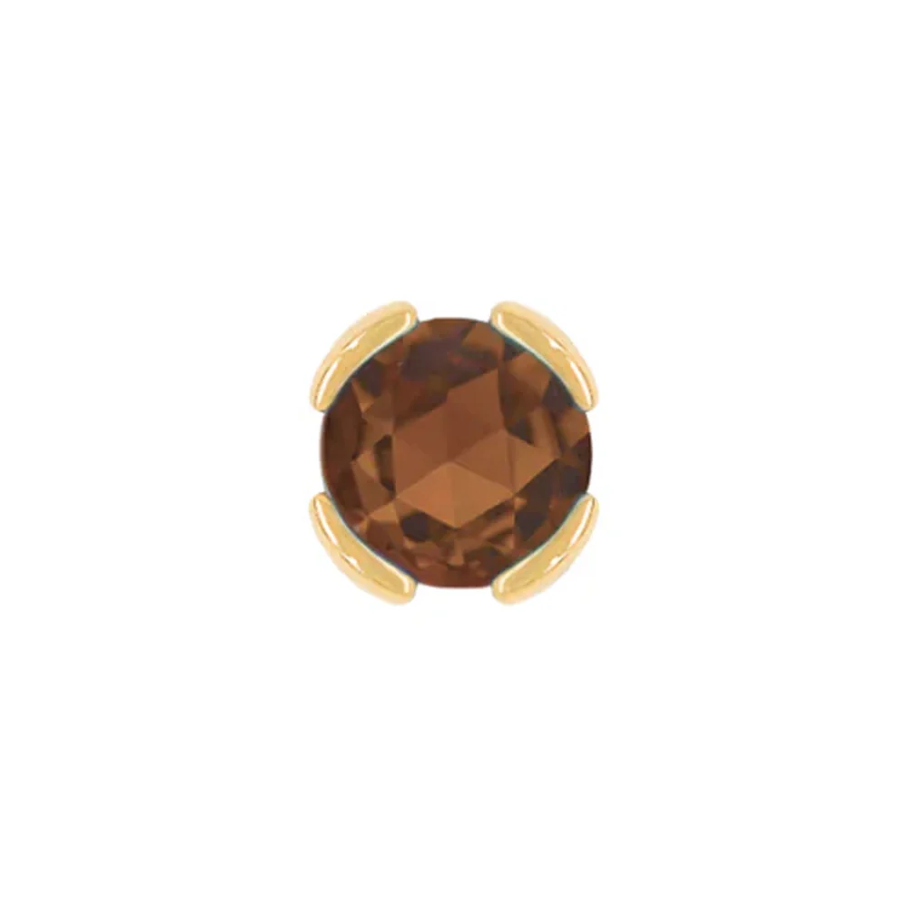 threadless: "Peekaboo" End in Gold with Rose Cut Smoky Quartz - Image 2