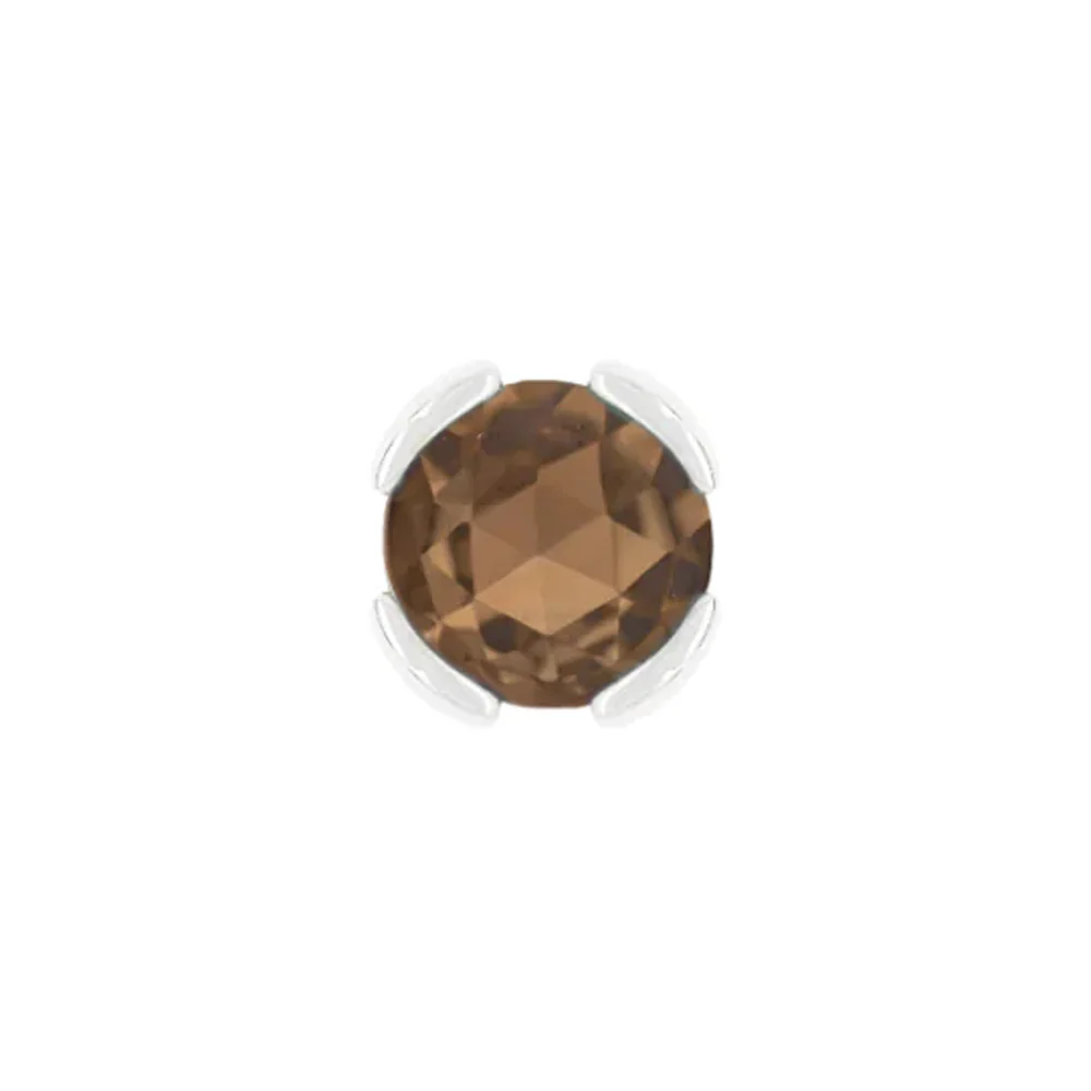 threadless: "Peekaboo" End in Gold with Rose Cut Smoky Quartz - Image 3