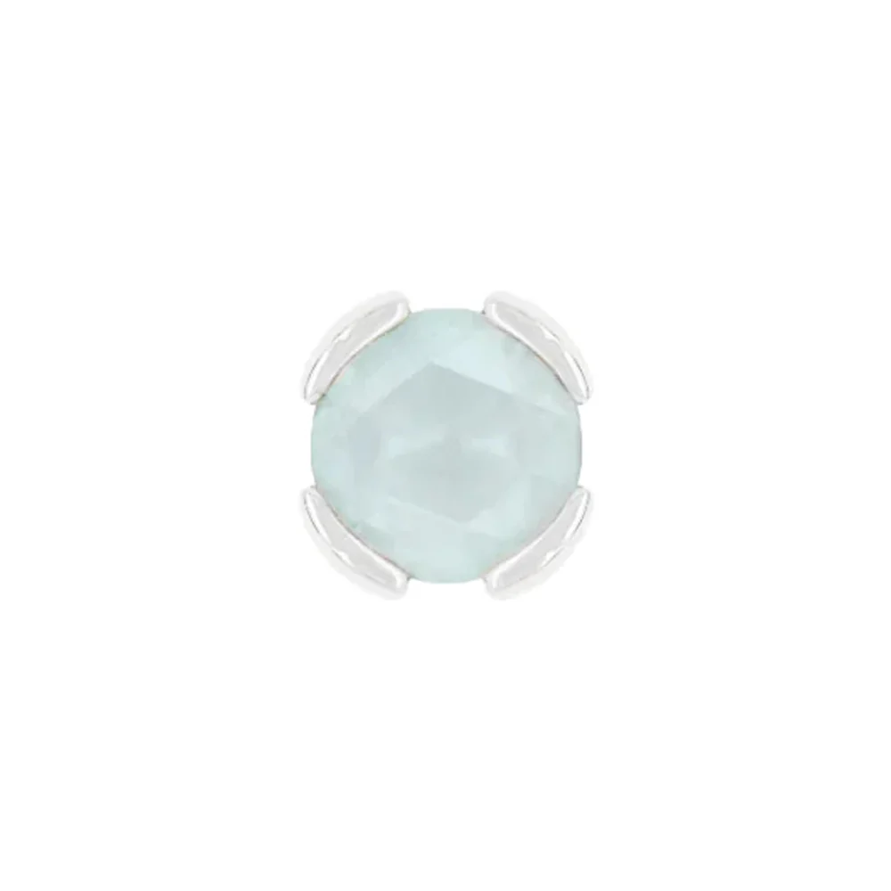 threadless: "Peekaboo" End in Gold with SANDBLASTED Rose Cut Aquamarine - Image 2