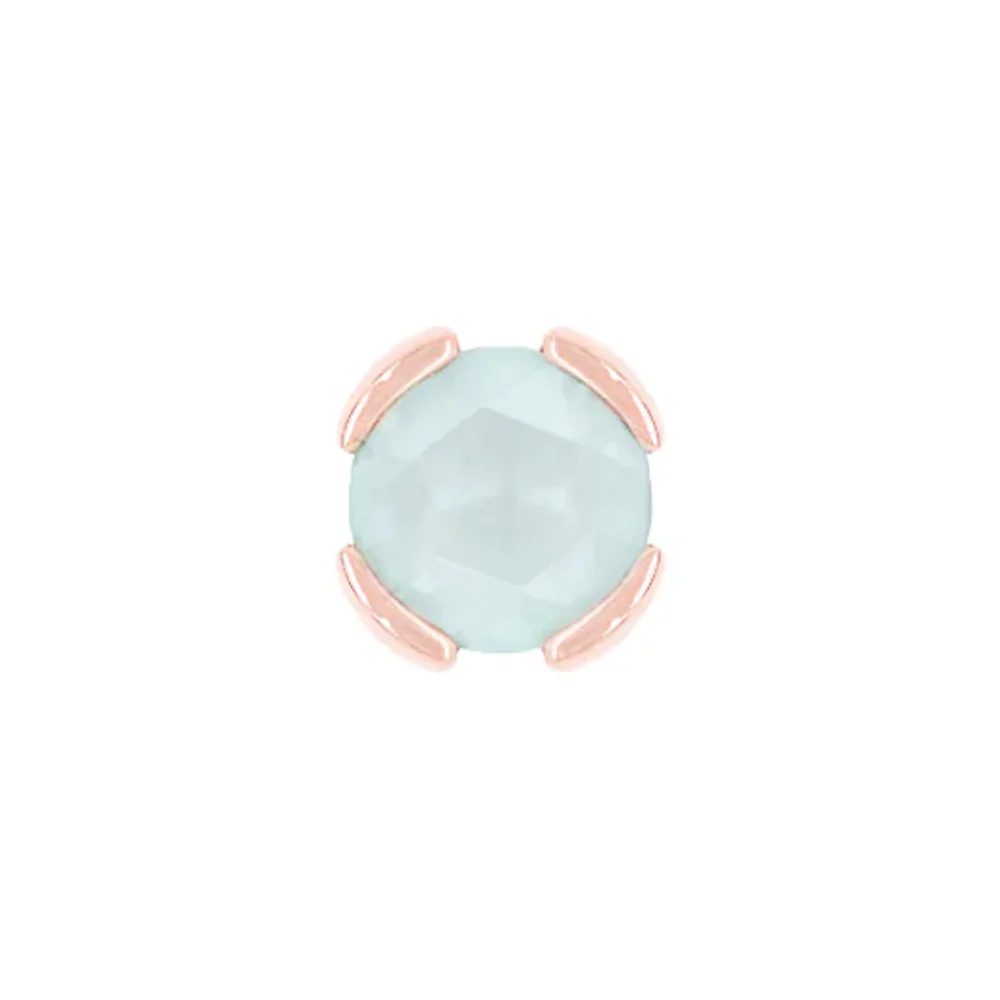 threadless: "Peekaboo" End in Gold with SANDBLASTED Rose Cut Aquamarine - Image 3